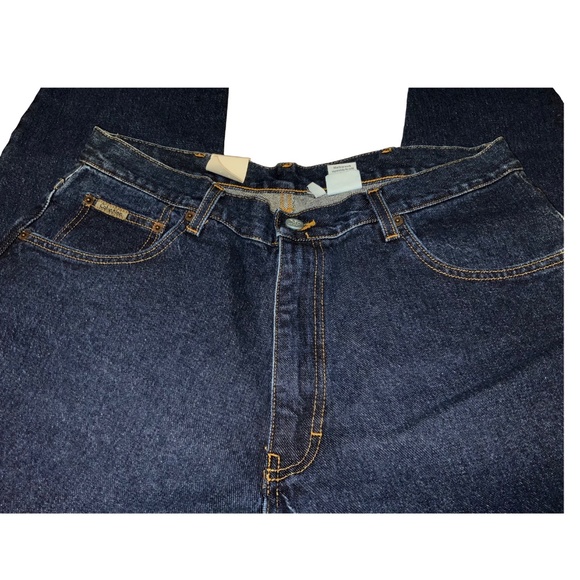 New With Tags Calvin Kline Dark Blue Denim Jeans 36” x 32 Sold - Picture 2 of 10